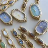 Custom Oval Mother of Pearl Dial & Mix-and-Match Gemstone Bracelet Watch for Women