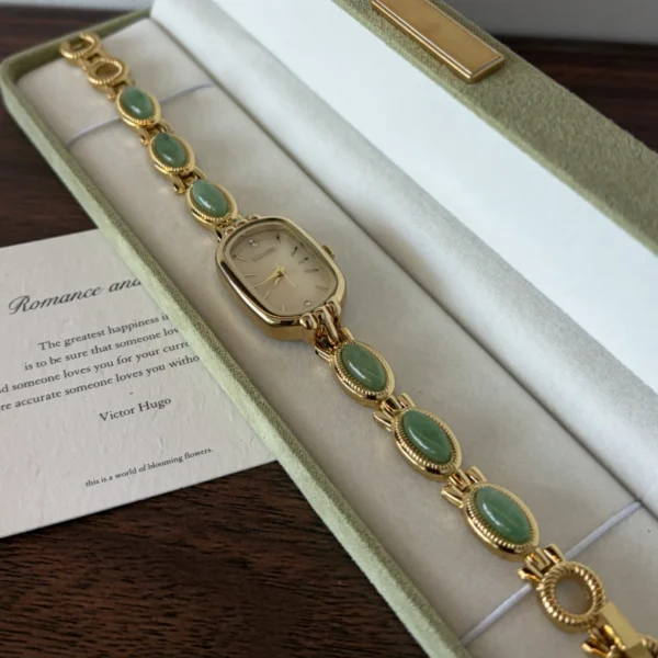 Custom Oval Mother of Pearl Dial & Mix-and-Match Gemstone Bracelet Watch for Women