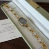 Custom Oval Mother of Pearl Dial & Mix-and-Match Gemstone Bracelet Watch for Women