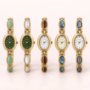 Customizable Gemstone Bracelet Watch for Women | Mix and Match Dial Colors and Bracelets