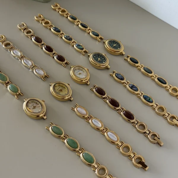 Customizable Gemstone Bracelet Watch for Women | Mix and Match Dial Colors and Bracelets