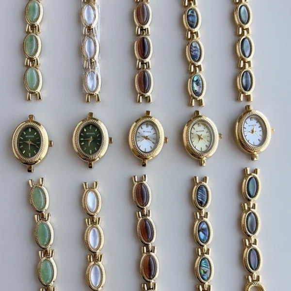 Customizable Gemstone Bracelet Watch for Women | Mix and Match Dial Colors and Bracelets
