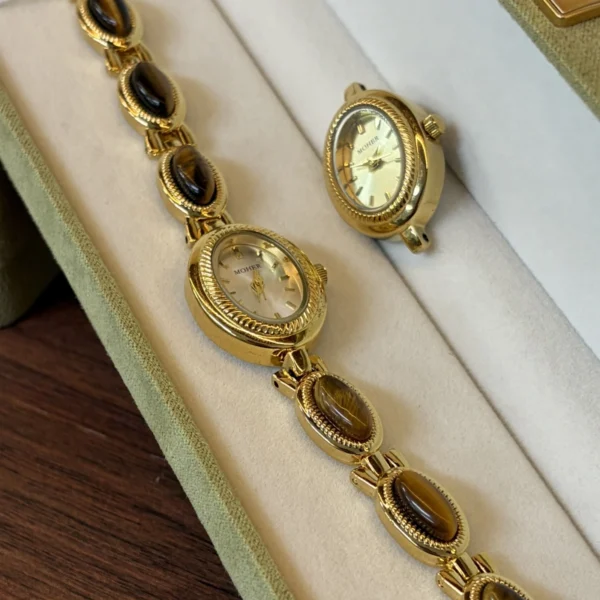 Customizable Gemstone Bracelet Watch for Women | Mix and Match Dial Colors and Bracelets